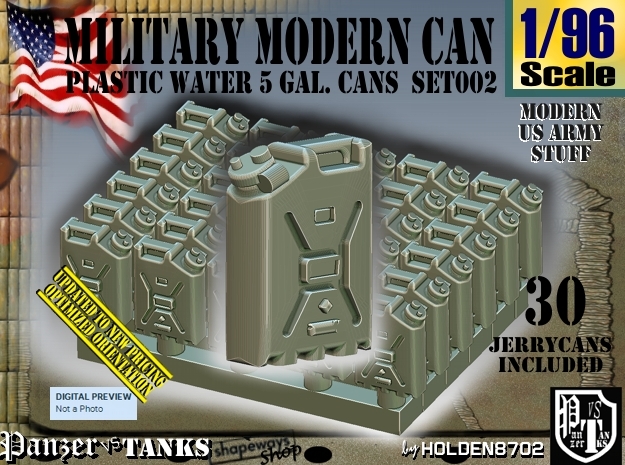 1/96 Modern Military WATER Can Set002 in Tan Fine Detail Plastic