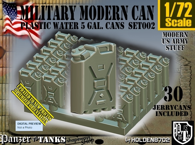 1/72 Modern Military WATER Can Set002 in Tan Fine Detail Plastic