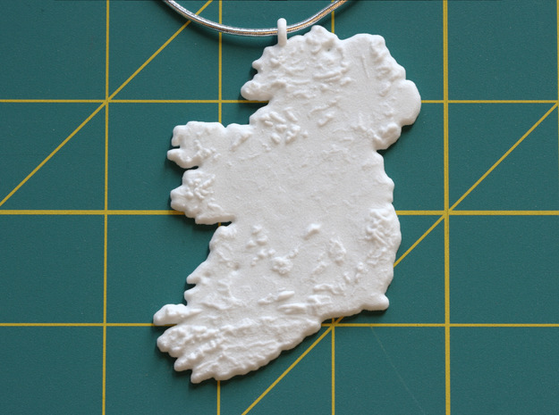 Ireland Christmas Ornament in White Natural Versatile Plastic