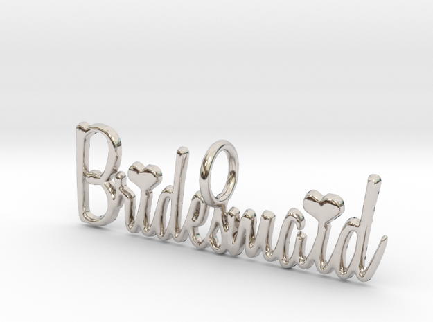Bridesmaid Heart Pendant in Rhodium Plated Brass