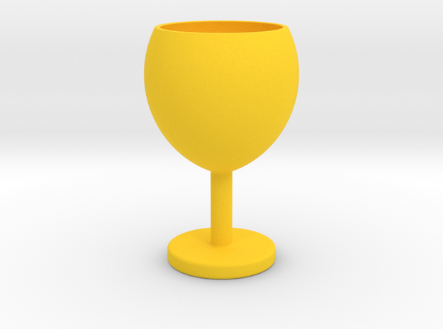 Wine glass in Yellow Processed Versatile Plastic