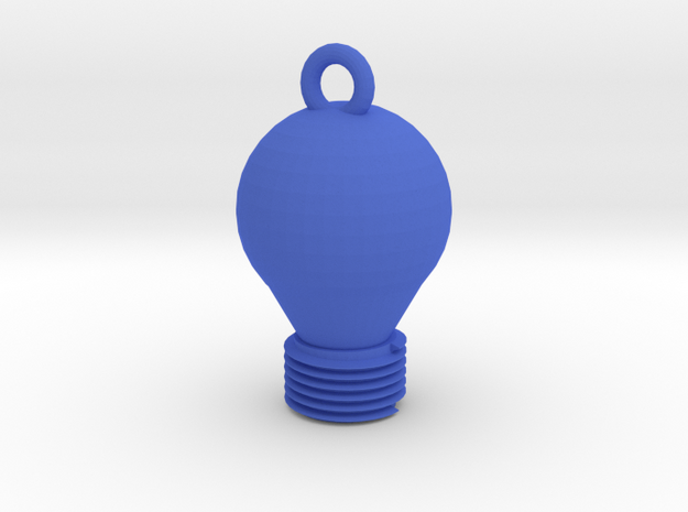 Light Bulb Pendant in Blue Processed Versatile Plastic