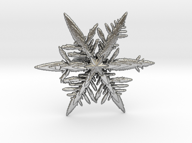 Snowflake pendent in Natural Silver