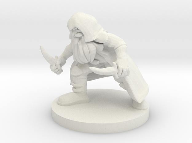 Dwarf Rogue in White Natural Versatile Plastic