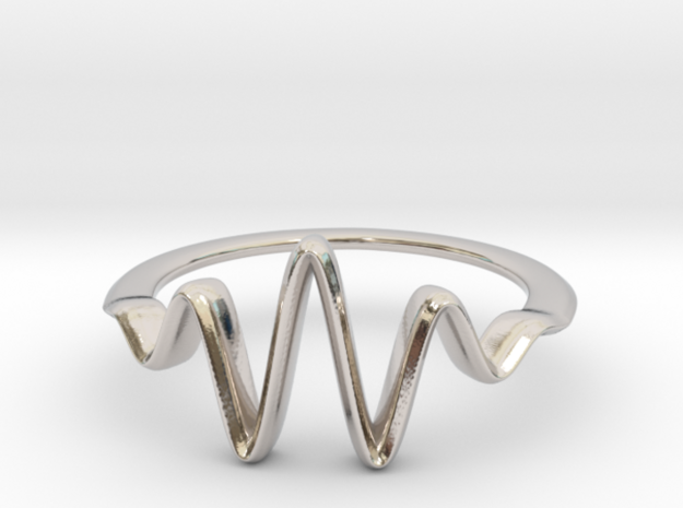Wavelet Ring, Size 4.5 in Polished Silver