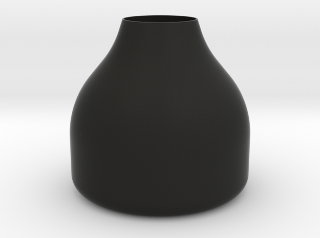 Small Round Stout Vase in Black Natural Versatile Plastic