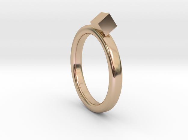 rings with square in 14k Rose Gold