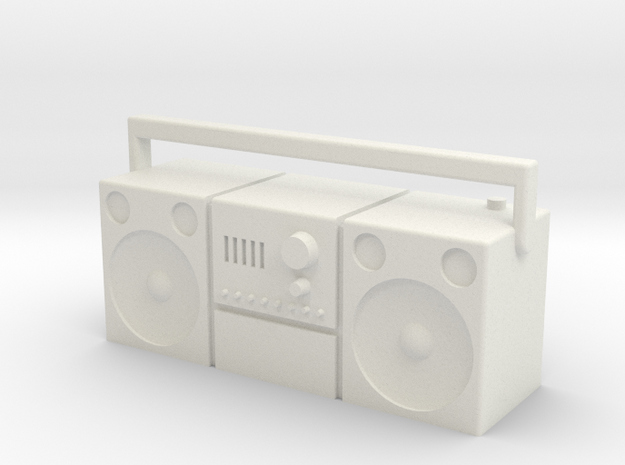 Scale 1/10 radio, cassette player, old type in White Natural Versatile Plastic