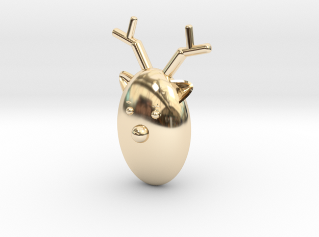 Deer cheerful in 14k Gold Plated Brass