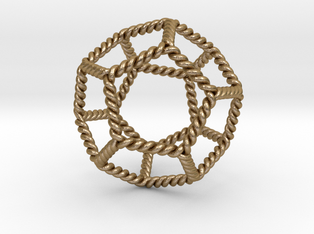 Twisted Dodecahedron LH 2" in Polished Gold Steel