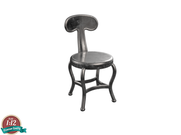 Miniature Chair Bistro - Dialma Brown in White Natural Versatile Plastic: 1:12