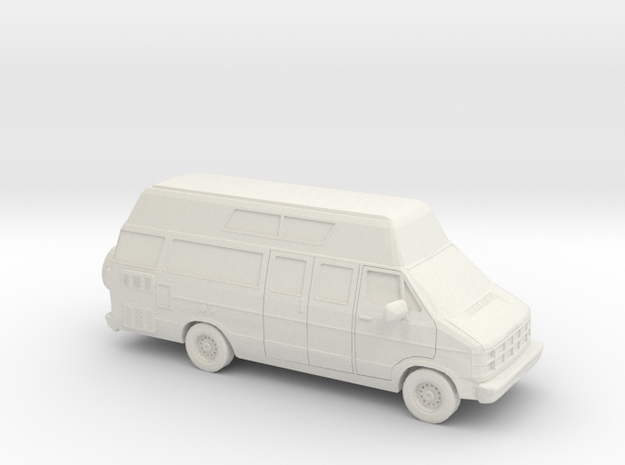 1/87 1986-93 Dodge Ram Custom Van/RV in White Natural Versatile Plastic