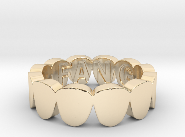 Fang Gang Ring in 14k Gold Plated Brass