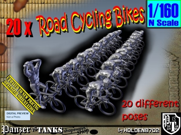 1/160 Road Cycling Bikes Set101 in Tan Fine Detail Plastic