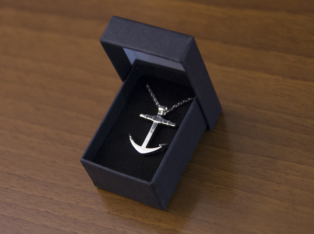Boat anchor [pendant] in Polished Brass