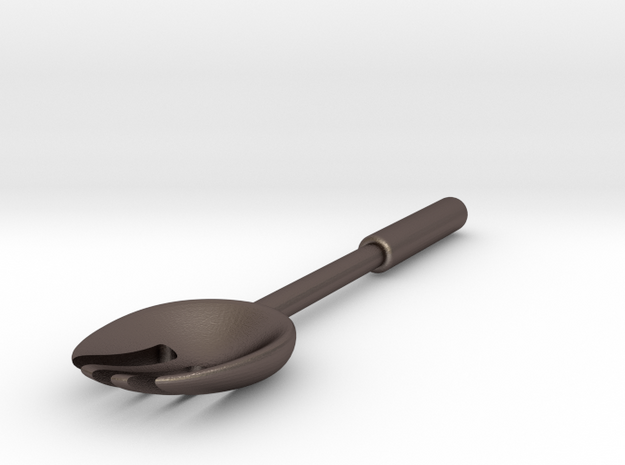 SPORK in Polished Bronzed Silver Steel: Extra Small