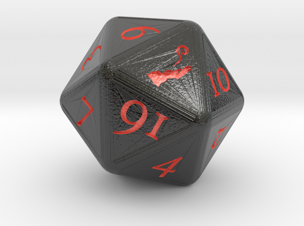D20 D&D Wizard's Dice in Glossy Full Color Sandstone