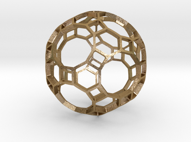 TRUNCATED_ICOSIDODECAHEDRON in Polished Gold Steel
