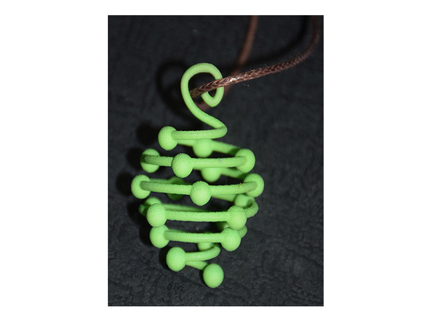 helical pendant  in Green Processed Versatile Plastic