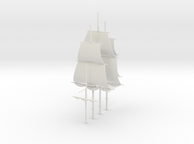 1/300 Frigate Mast Set V2 in White Natural Versatile Plastic