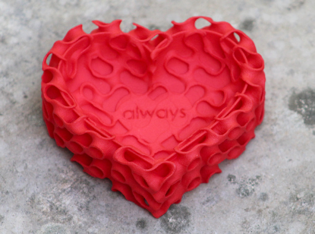 Gyroid Heart Bowl Mini - always in Red Processed Versatile Plastic