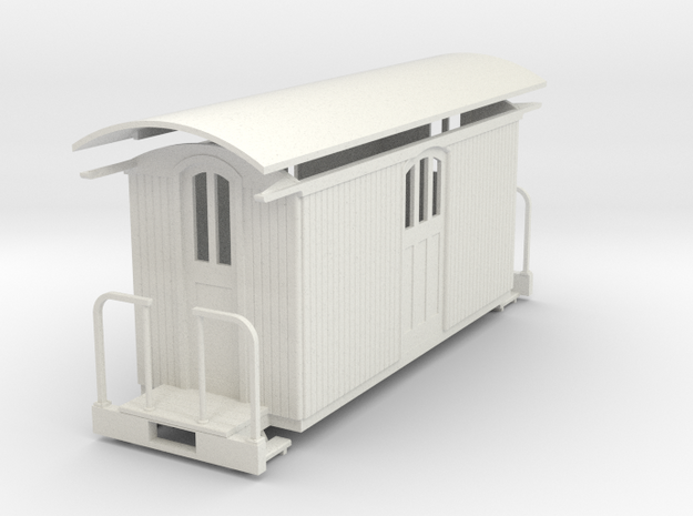 On30 18ft baggage  car in White Natural Versatile Plastic