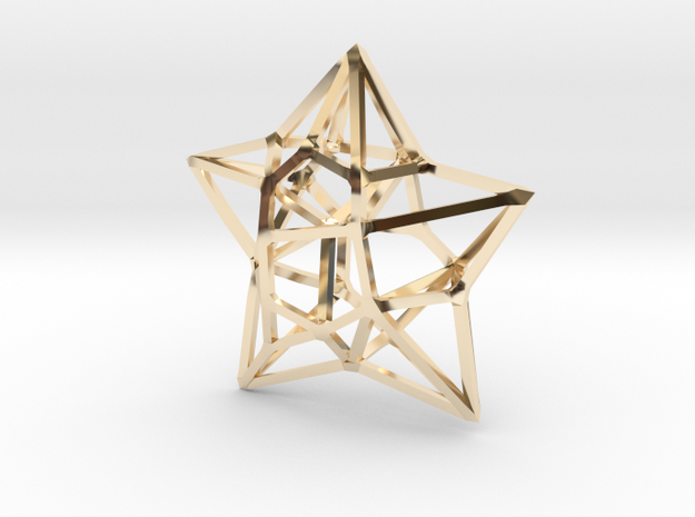 Geometric Star Pendant in 14k Gold Plated Brass