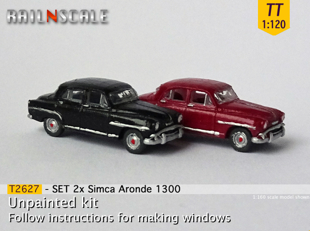 SET 2x Simca Aronde 1300 (TT 1:120) in Tan Fine Detail Plastic