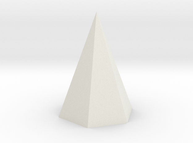 6-Side Pyramid Spike in White Natural Versatile Plastic