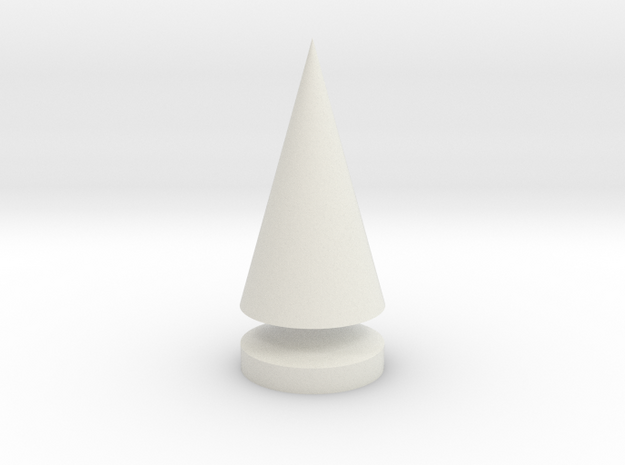 Conical Tree Spike in White Natural Versatile Plastic