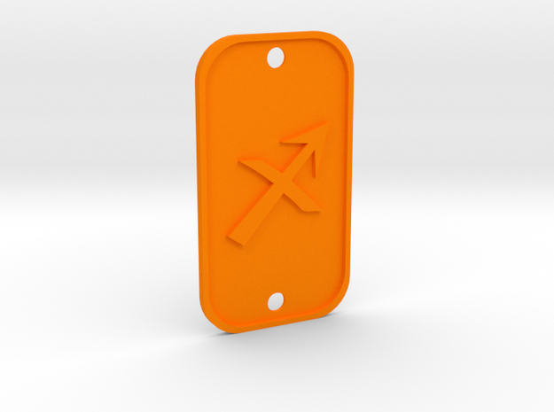 Sagittarius (The Archer) DogTag V1 in Orange Processed Versatile Plastic