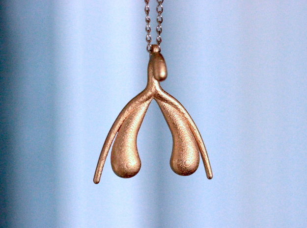 Clito - Clitoris Pendant in Polished Gold Steel