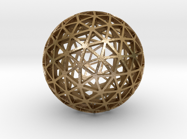 SUPER_PENTAKIS_DODECAHEDRON in Polished Gold Steel