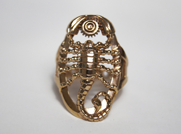 Mech Scorpion Ring Size 13 in Polished Bronze