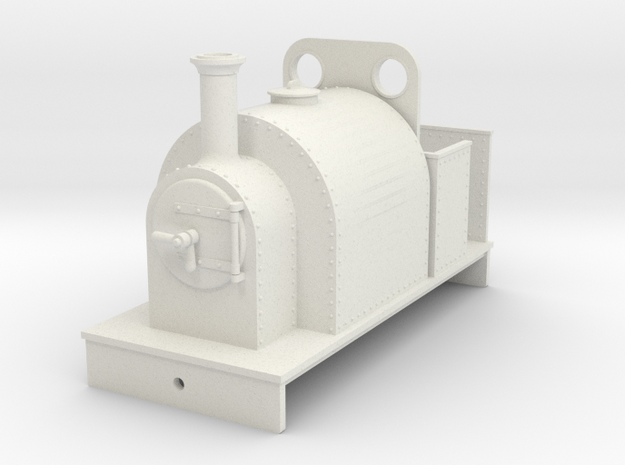 5.5 mm scale small saddle tank body with weatherbo in White Natural Versatile Plastic
