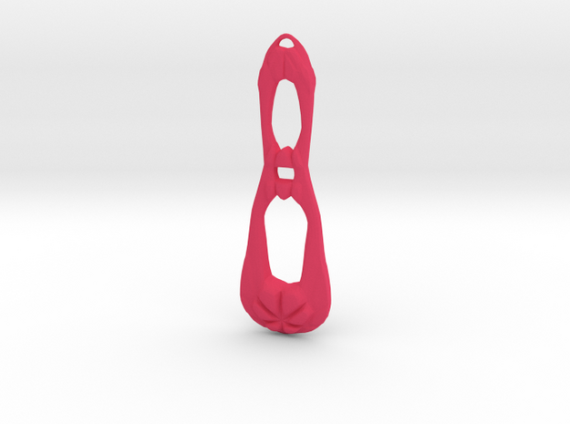 Tall Drop Earring Dangle (single) in Pink Processed Versatile Plastic