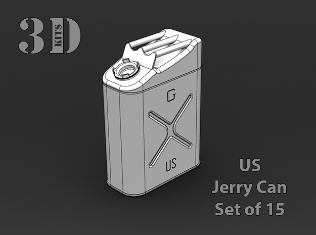 15 Jerry Cans in Smoothest Fine Detail Plastic