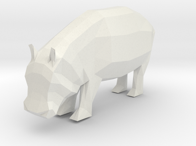 Hippo Baby in White Natural Versatile Plastic