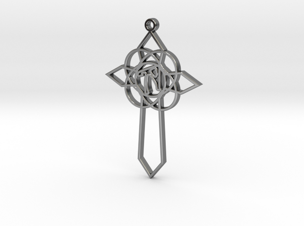 Personalised Celtic Cross Pendant in Fine Detail Polished Silver