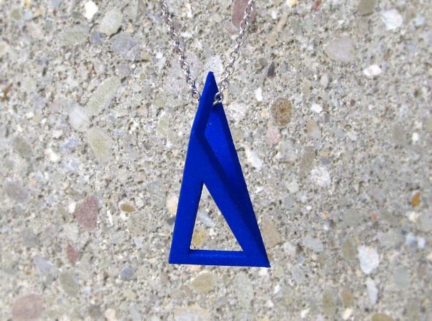 T-Prism Pendant in Blue Processed Versatile Plastic