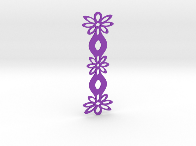 Floral bookmark - variant III in Purple Processed Versatile Plastic