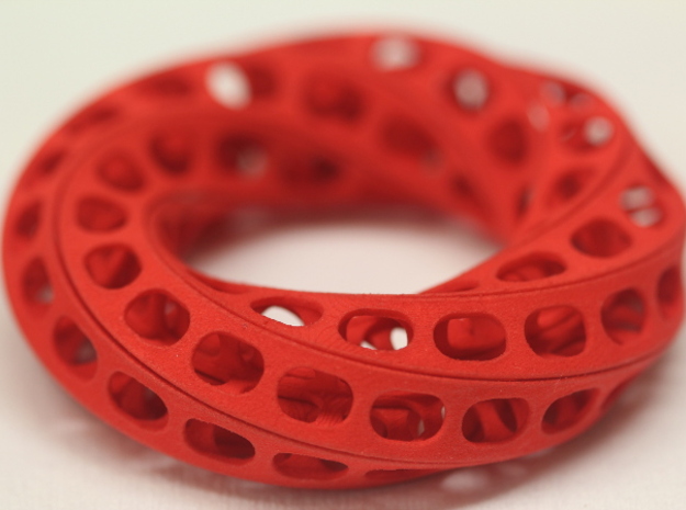 Sliced Torus Puzzle 3in in Red Processed Versatile Plastic