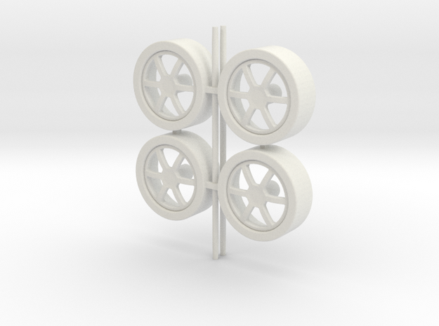 Wheels 6-spoke in White Natural Versatile Plastic