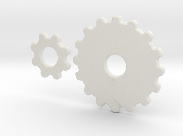 Spur Gear in White Natural Versatile Plastic