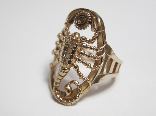 Mech Scorpion Ring Size 13.5 in Polished Bronze