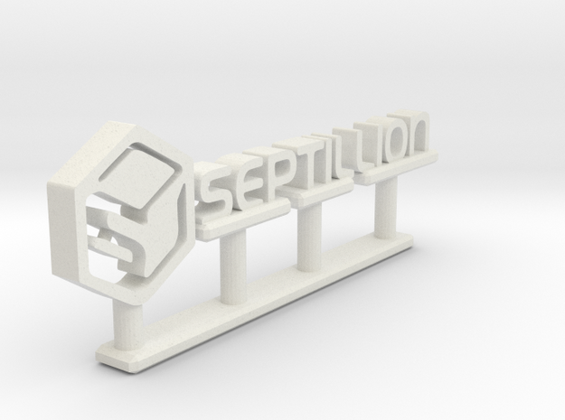 Septillion Logo in White Natural Versatile Plastic