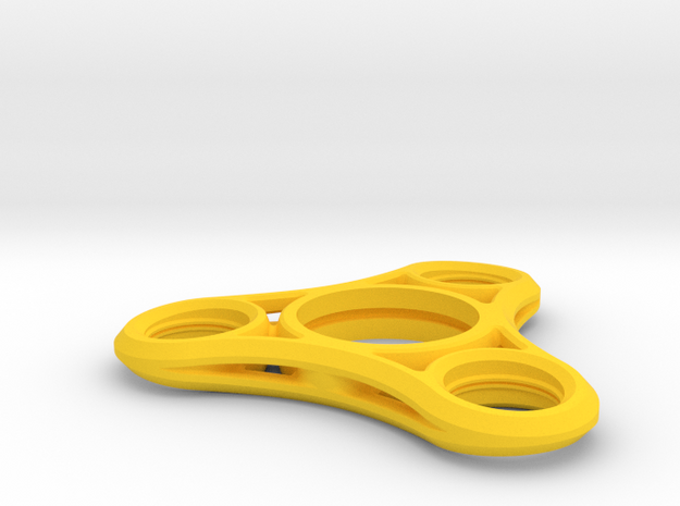 Tri Lobe Fidget Spinner - Micro Mini in Yellow Processed Versatile Plastic