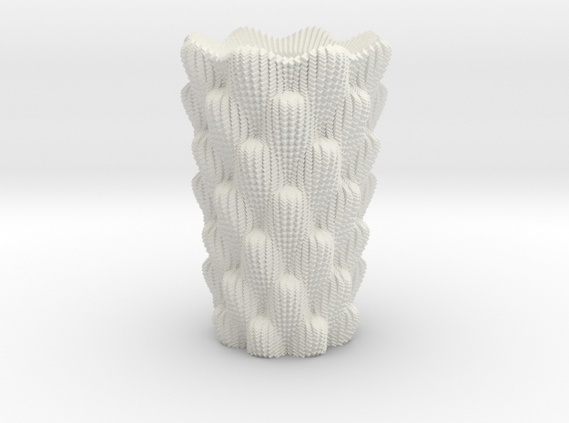 Cactus Vase 1 in White Natural Versatile Plastic