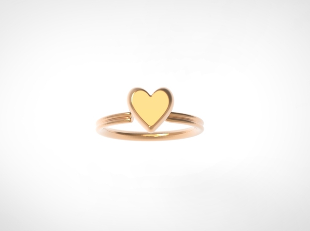 Flowing Heart Solitaire in 14k Rose Gold Plated Brass: 6 / 51.5