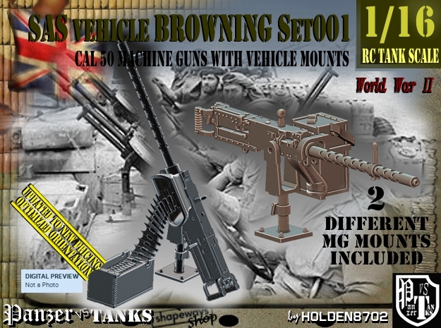 1/16 Browning cal 50 M2 set001 in Smooth Fine Detail Plastic